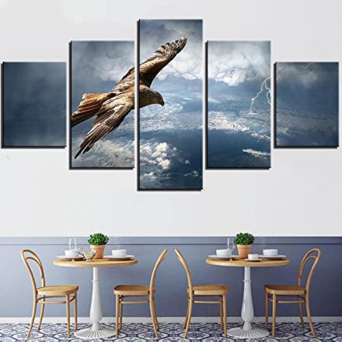 5 Panel/Set Lienzos Handart Cuadro En Lienzo Cinco Partes HD Clásico Óleo Impresiones Decorativas Cartel Arte Pared Pinturas Hogar Lienzo Imágenes De Animales Bird Hawk Wallpapers