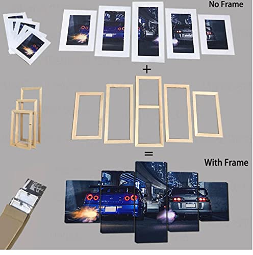 5 piezas con marco Pubg Playerunknowns Battlegrounds juego póster obra de arte pintura de pared sobre lienzo para decoración del hogar 150x80cm