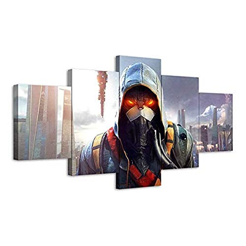 5 piezas de lienzo Cuadro compuesto por 5 lienzos impresos en HD, utilizados para decoración del hogar y carteles Póster videojuego Killzone 2 con marco 100x55cm