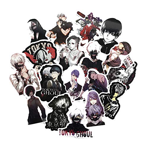 50 pegatinas de vinilo autoadhesivas de Tokyo Ghoul de vinilo impermeables sin forro, para guitarra de casco de equipaje de tabla de ruedas (estilo 1)