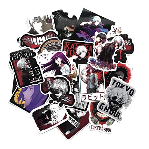 50 pegatinas de vinilo autoadhesivas de Tokyo Ghoul de vinilo impermeables sin forro, para guitarra de casco de equipaje de tabla de ruedas (estilo 1)