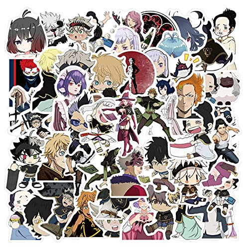 50PCS Anime Black Clover Sticker Waterproof To DIY Laptop Notebook Guitar PS4 Stationery For Children Cartoon Toy Sticker