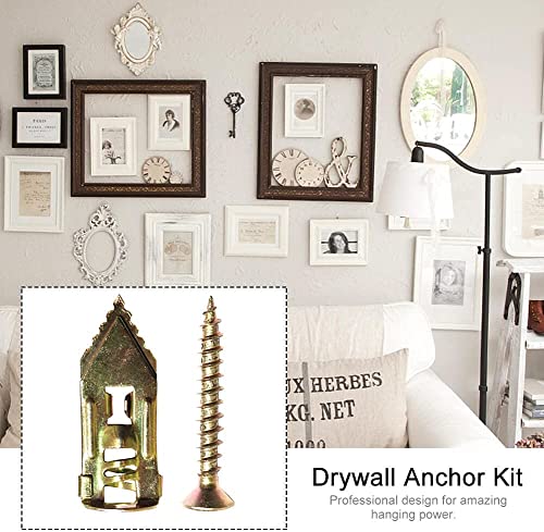 50Pcs Self Drilling Anchors Screws Set, Expansion Screws Set, Hollow-wall Anchor Kit with Screws, for Gypsum Insulation Board Insulation Board