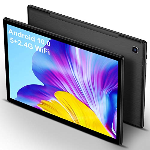 5G Tablet 10 Pulgadas 4GB de RAM 64GB de ROM Android 10 Certificado por Google GMS 1.6Ghz Tablet PC Baratas y Buenas 6000mAh Quad Core Dual Cámara Tableta con WiFi Versión Netflix Bluetooth,Negro