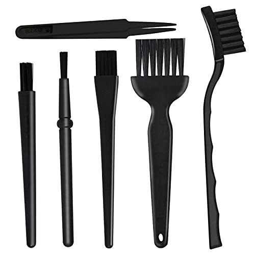 6 Piezas Kit de Cepillo Antiestatico, Plástico Brocha Antiestatica Cepillo Limpieza Nylon Cepillo Limpieza Nylon para Teclado Placa de Circuito portátil Placa Base Juego de Cepillo de Limpieza