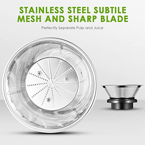 600W Licuadora Para Verduras y Frutas, Acero Inoxidable, 2 Velocidades, Abertura de Llenado de 65 mm de Ancho, Función Antigoteo, Protección Contra Sobrecalentamiento