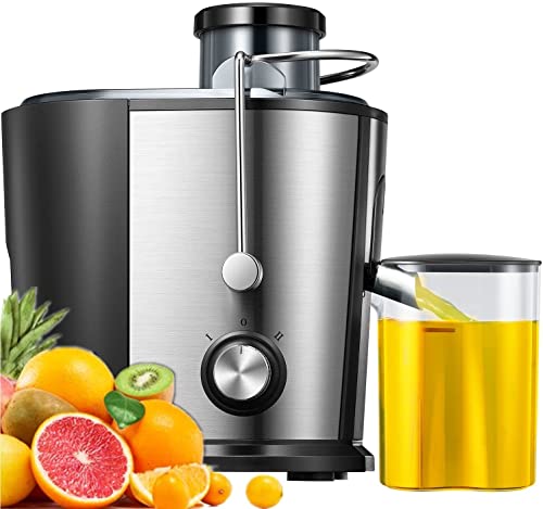 600W Licuadora Para Verduras y Frutas, Acero Inoxidable, 2 Velocidades, Abertura de Llenado de 65 mm de Ancho, Función Antigoteo, Protección Contra Sobrecalentamiento