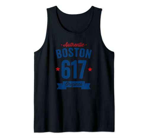 617 Boston Código de área apenado Auténtica ciudad estadounidense estadounidense Camiseta sin Mangas
