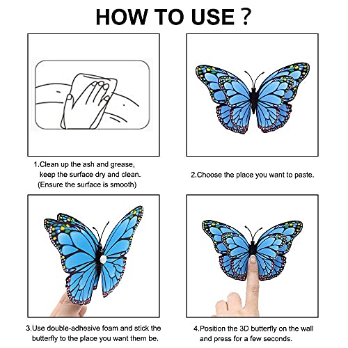 72 Pegatinas de Pared de Mariposa 3D Calcomanías de Pared de Mariposa Extraíbles Pegatina Mural, para la Decoracion del hogar Kids Room Decor del Dormitorio