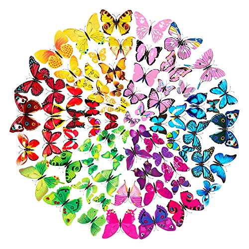 72 Pegatinas de Pared de Mariposa 3D Calcomanías de Pared de Mariposa Extraíbles Pegatina Mural, para la Decoracion del hogar Kids Room Decor del Dormitorio