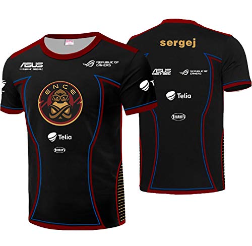 73HA73 Camisetas de E-Sport para Hombres Katowice Major 2019 CS_GO ENCE Esports allu sergej Uniform Sudaderas Cómodas y Transpirables T-Shirts,sergej,L(172-176cm)