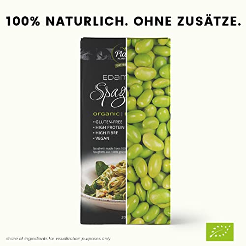 8 x Planet Plant-Based Bio Espaguetis Edamame (200g por unidad) - vegano, 100% a base de soja verde, sin gluten, rico en nutrientes y proteína, bajo en carbohidratos, 8 x 200g