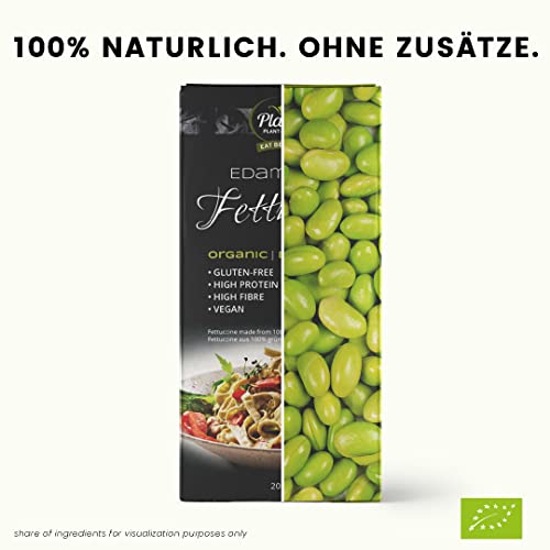 8 x Planet Plant-Based Bio Fettuccine Edamame (200g por unidad) - vegano, 100% a base de soja verde, sin gluten, rico en nutrientes y proteína, bajo en carbohidratos, 8 x 200g