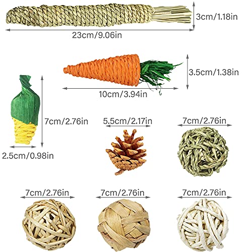 9 Piezas Juguetes Masticar Hámster, Juguete Molar Conejillo Indias, Juguete Molar para el Cuidado Los Hámster, Juguetes para Masticar Roedores, para Chinchilla, Guinea Pig, Conejos, Hámster