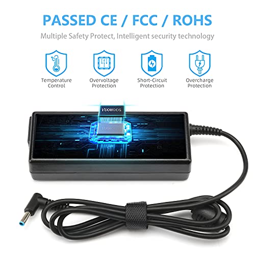 90W Adaptador Cargador Portátiles Ordenador para HP 250 255 G2 G3 G4 G5 Notebook, HP Pavilion X360 15 17, HP ProBook G3 G4 G5 G6 G7 Series 430 440 450 455 470 640 645 655 Connector: 4.5 X 3.0mm