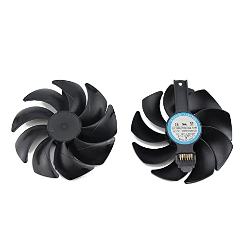 95mm 6pin FD10015M12D DC12V RX5700 XT Fan de Cooler Reemplazar para Sapphire RX 5500 5600 5700XT Ventilador de enfriamiento de pulsos (Blade Color : 2PCS)