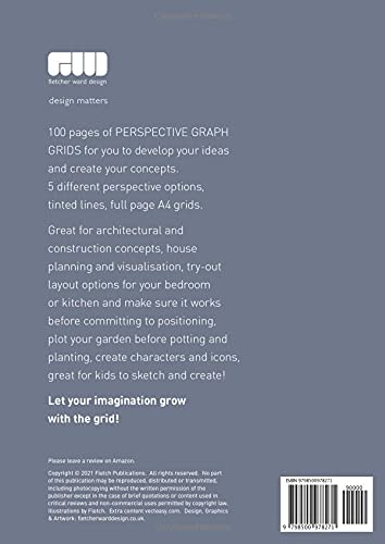 A4 PERSPECTIVE GRID Graph Pad: 100 Pages of perspective graph paper grids for you to develop your ideas. Ideal for room and garden planner ideas. (Graph Grid Pad)