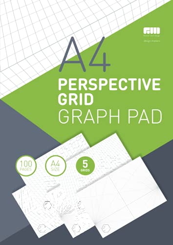 A4 PERSPECTIVE GRID Graph Pad: 100 Pages of perspective graph paper grids for you to develop your ideas. Ideal for room and garden planner ideas. (Graph Grid Pad)