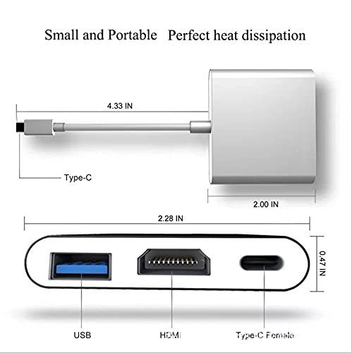 Aakir Adaptador HDMI USB tipo C a 1080P para Nintendo Switch, puerto de carga USB C PD y cable convertidor HDMI USB-A 3.0 Hub para MacBook Pro 2017 2016, Samsung Galaxy S9, HUAWEI 30