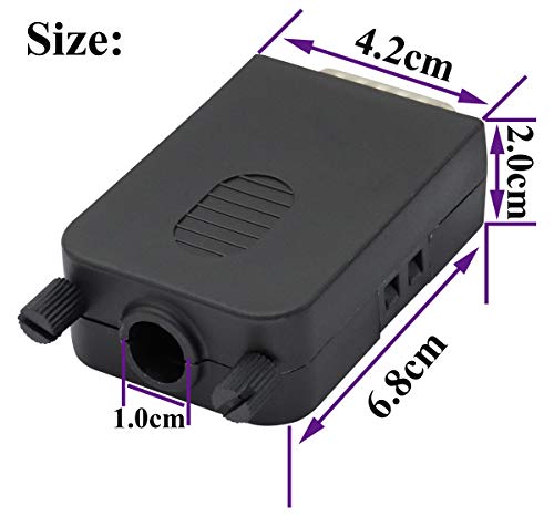 AAOTOKK DB15 Tornillo Terminales Bloque Adaptador D-SUB 15 Pines 2 Hileras DB15 Hembra a 16 Pines Hembra Terminal Conexión en Serie Terminal Conector Módulo Señal con Estuche(2 Unidades/ Hembra)