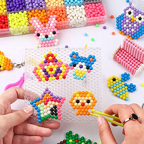 Abalorios Cuentas de Agua 4000 Perlas Kit Abalorios 24 Colors(6 Jewel) Niños DIY Educativos Artesanía Craft Kits