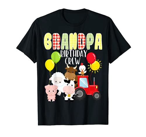 Abuelo Birthday Crew Barnyard Farm Animals Familia de juego Camiseta