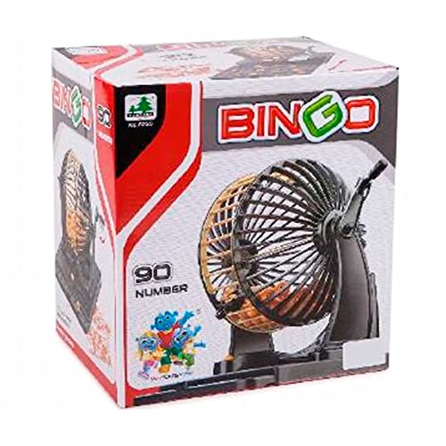 Acan Toinsa - Bingo Manua completol de 90 números con 24 cartones para 2 Jugadores, Juego de Mesa, lotería, Dimensiones 22 x 18 x 20 cm