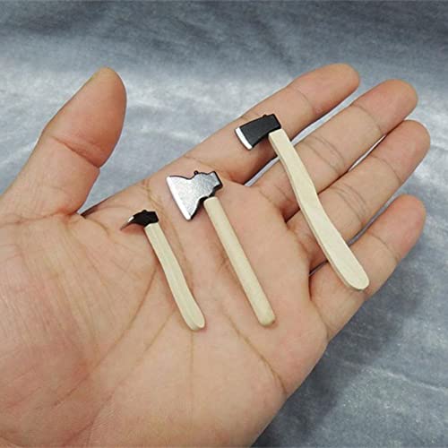Accessori in Miniature Della Casa Delle Bambole, Mobili per La Casa Delle Bambole E Accessori, Mini Utensile Ascia Miniatura Mini Ascia con Manico in Legno Ornamento Della Casa Delle Bambole