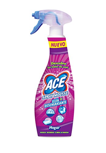 Ace - Spray Mousse + Lejía desengrasante - Hogar y ropa - 700 ml - [pack de 5]