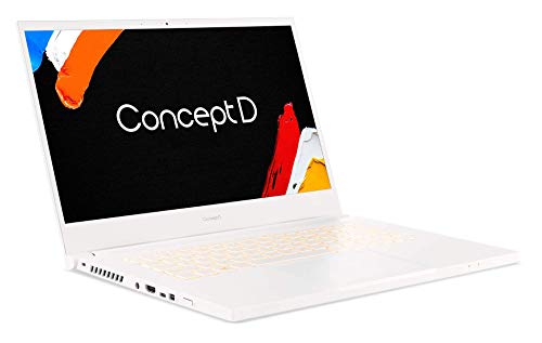 Acer ConceptD 3 Pro CN315-72P - Ordenador Portátil 15.6" Full HD, Laptop (Intel Core i7-10750H, 16GB RAM, 1TB SSD, NVIDIA Quadro T1000, Windows 10 Pro), PC Portátil Blanco - Teclado QWERTY Español