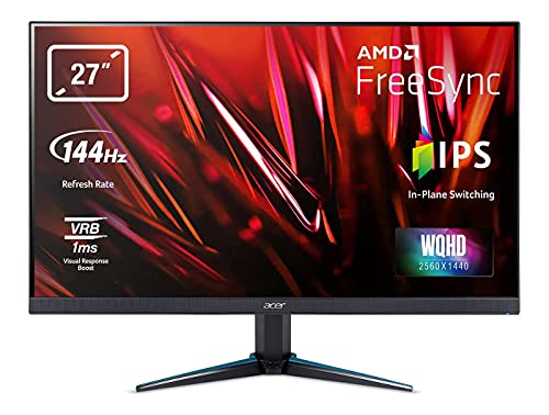 Acer Nitro VG270UPbmiipx - Monitor Gaming de 27" WQHD 144Hz (68.6 cm, 2560x1440, Pantalla IPS LED 16:9, ZeroFrame, FreeSync, 1ms VRB, 350 nits, 2 HDMI, DP MM Audio out, Eco Display) - Color Negro