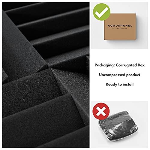 AcousPanel Espuma Acústica Pack de 12 Planchas de 30x30x3cm Color Gris Antracita