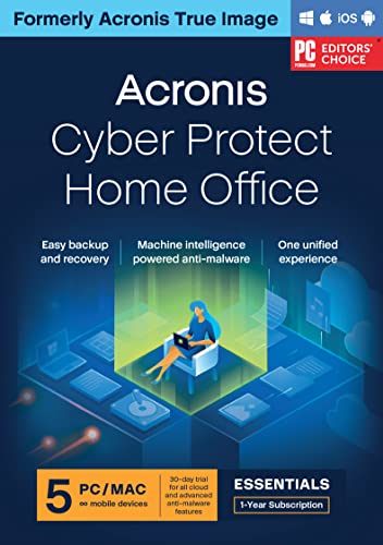 Acronis Cyber Protect Home Office | Essentials | 5 Dispositivo | 5 Usuario | 1 Año | Código de activación enviado por email