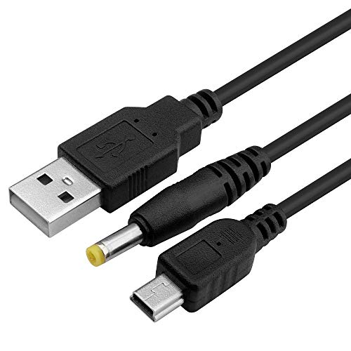 actecom 2 en 1 USB Cable de Carga de Datos Compatible con Cargador Sony PSP 1000 2000 3000 Negro