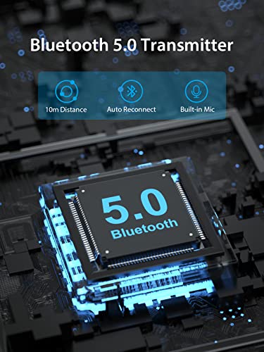 Adaptador Bluetooth para Switch con micrófono - SOOMFON Transmisor Audio Bluetooth 5.0, Baja latencia, Soporte para Chat de Voz,Compatible con Auriculares Bluetooth,Mac y PC, Switch Lite, PS4