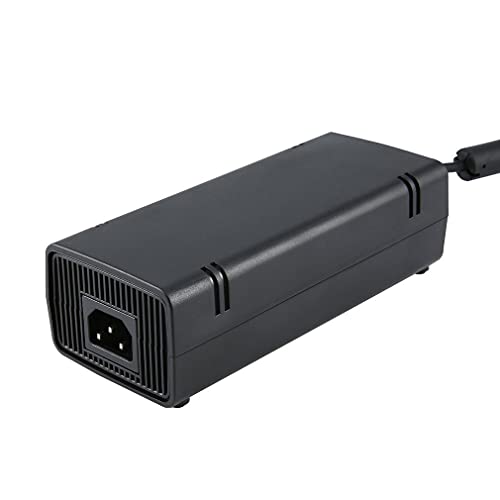 Adaptador de CA 100-240V Cable de Cargador de Fuente de alimentación para X-Box 360 Cargador de Repuesto Ideal Delgado con luz indicadora LED Enchufe de la UE (Enchufe AU Negro)