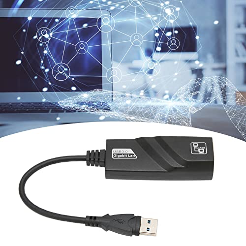 Adaptador Ethernet, USB 3.0 a 10100 Red RJ45 Adaptador con Cable LAN 1000Mbps Transmisión Rápida Internet Estable Pequeña Tarjeta de Internet Gigabit con Cable Portátil para Windows
