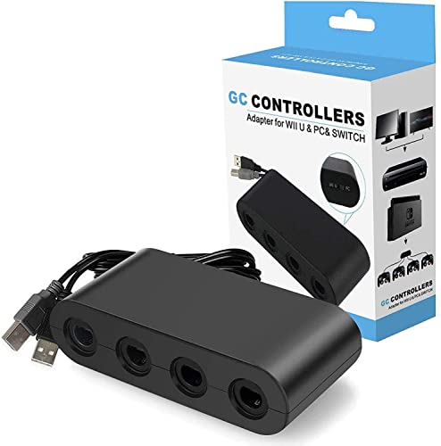 Adaptador para Gamecube Mando Conversor Controlador con 4 Puertos Compatible con Gamecube Switch/WII U/PC