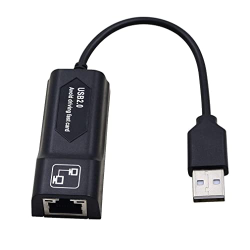Adaptador USB 2.0 a RJ45 / 2X Cable USB Mirco Adaptador Ethernet LAN para Amazon Fire TV 3 o Stick Gen 2 (Negro)