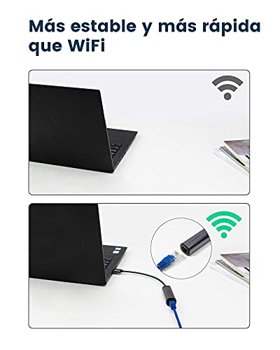 Adaptador usb ethernet RAMPOW, Adaptador ethernet a USB A Gigabit para Switch, adaptador usb rj45 usb ethernet 1000 Mbps con Laptop y Consola de Juegos, Switch 10.2.0 y superior, Macbook y DELL