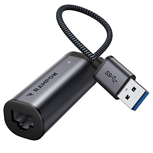 Adaptador usb ethernet RAMPOW, Adaptador ethernet a USB A Gigabit para Switch, adaptador usb rj45 usb ethernet 1000 Mbps con Laptop y Consola de Juegos, Switch 10.2.0 y superior, Macbook y DELL