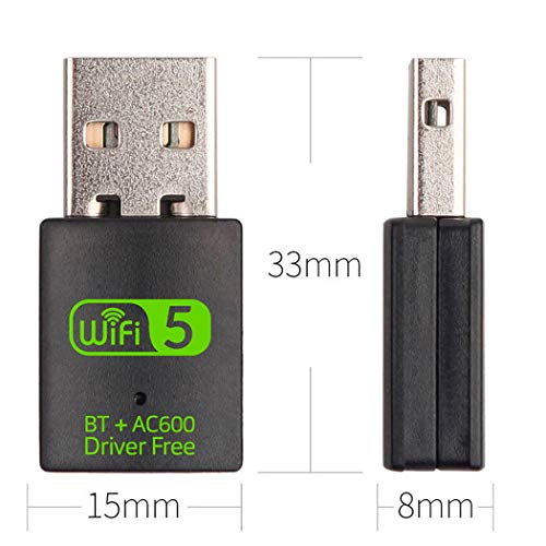 Adaptador USB WiFi Bluetooth - Tarjeta de Red WiFi Doble Banda 2.4Ghz/5.8Ghz + Bluetooth 4.2 Dongle Receptor WiFi para PC Pincho Driver Free