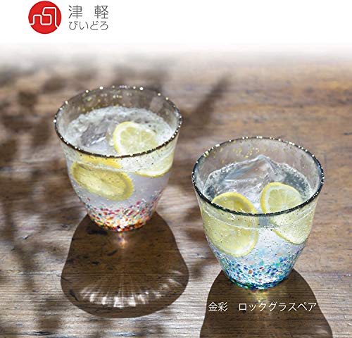 Aderia Tsugaru Vidro Juego de 2 pares de vidrio, 3 fl oz (85 ml), fabricado en Japón, caja de regalo