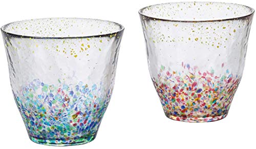 Aderia Tsugaru Vidro Juego de 2 pares de vidrio, 3 fl oz (85 ml), fabricado en Japón, caja de regalo