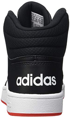 adidas Hoops Mid 2.0, Basketball Shoe, Core Black/Footwear White/Vivid Red, 38 EU