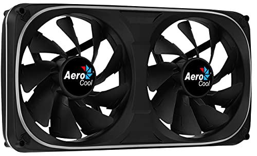 Aerocool ASTRO24 ventilador doble PC 12 cm, RGB Dual, soporte antivibración, Negro