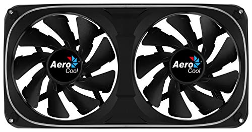 Aerocool ASTRO24 ventilador doble PC 12 cm, RGB Dual, soporte antivibración, Negro