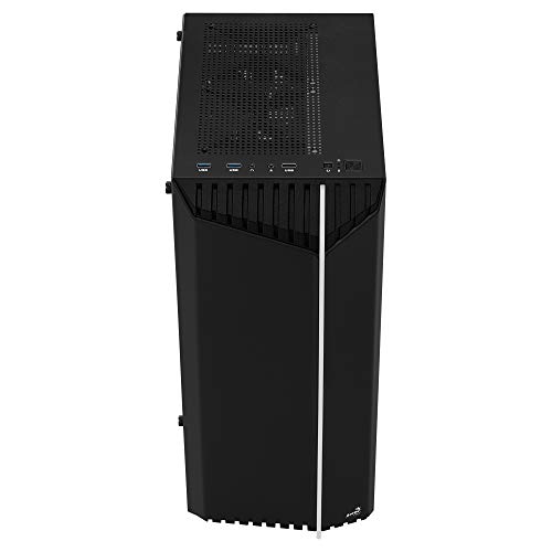Aerocool BIONICV1BK Negro, Caja Gaming RGB ATX, Cristal Templado+Ventilador 12cm