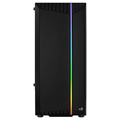 Aerocool BIONICV1BK Negro, Caja Gaming RGB ATX, Cristal Templado+Ventilador 12cm