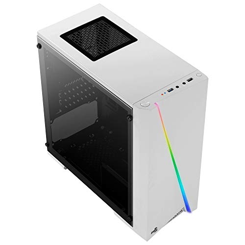 Aerocool Cylon Mini, caja PC Micro ATX blanco RGB 13, ventana, ventilador 8cm